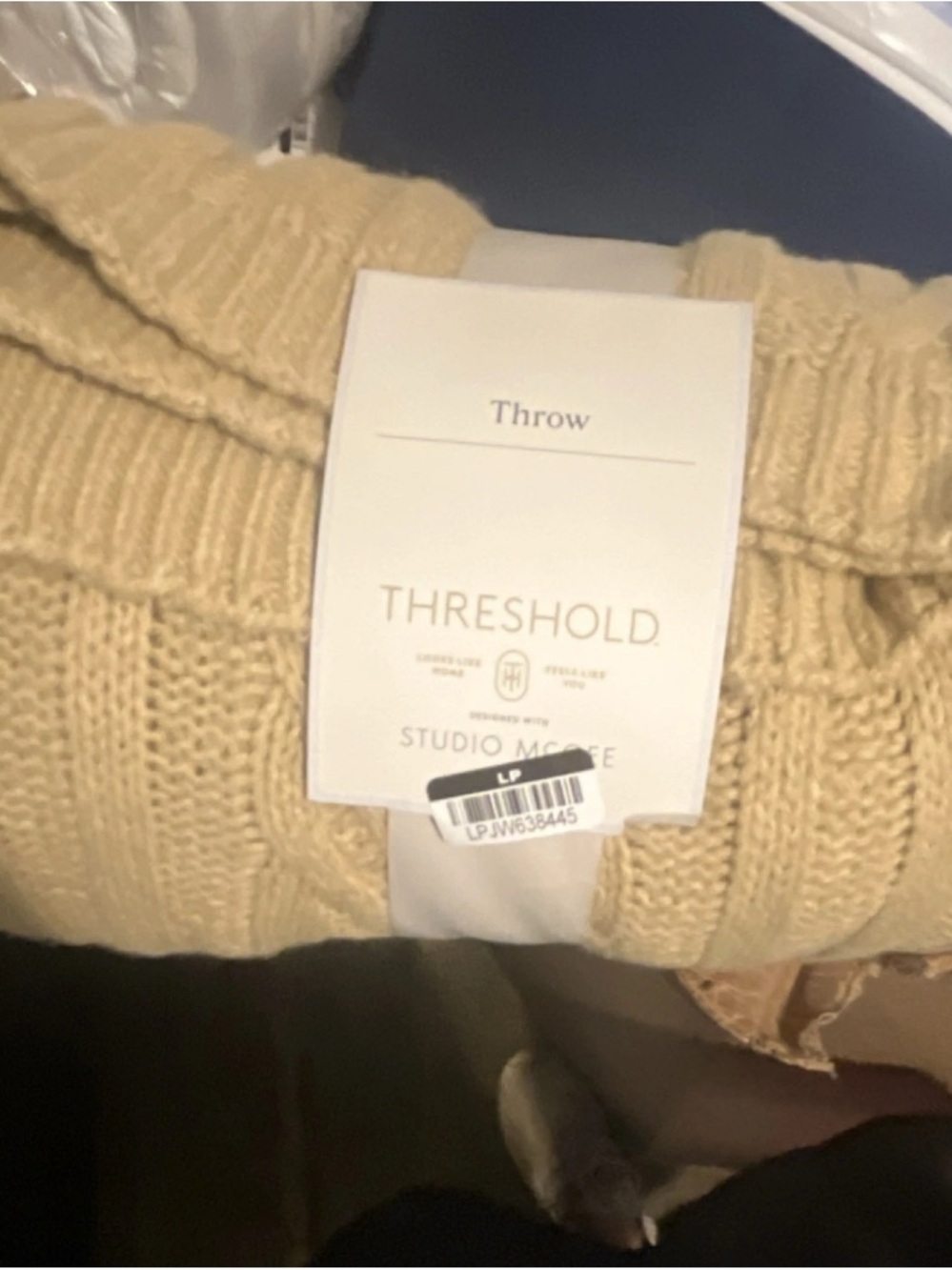 Threshold Women's Light Cream Cable Knit Crew Sweater